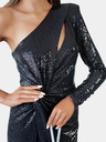 Edoti Glänzendes Maxi-Kleid GRACE - schwarz
