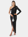 Edoti Glänzendes Maxi-Kleid GRACE - schwarz