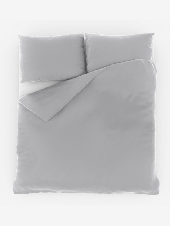 Kvalitex Französische Musselin-Bettwäsche 240x200, 70x90cm hellgrau Kvalitex