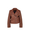 CAMAIEU Braune Damen-Kunstlederjacke