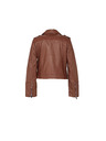 CAMAIEU Braune Damen-Kunstlederjacke