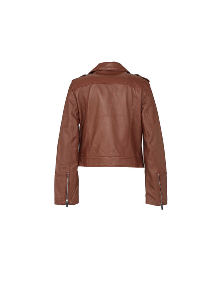 CAMAIEU Braune Damen-Kunstlederjacke