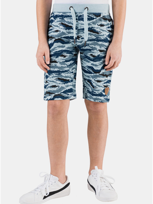 Sam 73 Blaue gemusterte Jungen-Shorts SAM 73