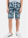 Sam 73 Blaue gemusterte Jungen-Shorts SAM 73