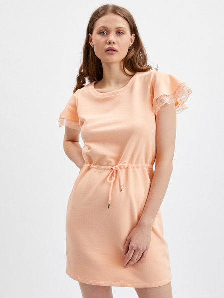 Orsay Apricotfarbenes Damen-Sweatshirt-Kleid ORSAY