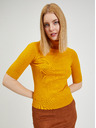 Orsay Gelber Damen Kurzarmpullover ORSAY