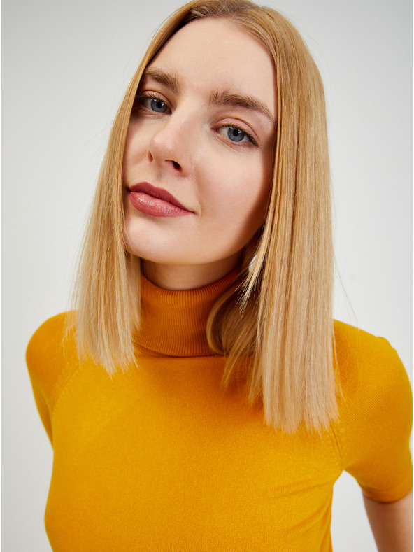Orsay Gelber Damen Kurzarmpullover ORSAY