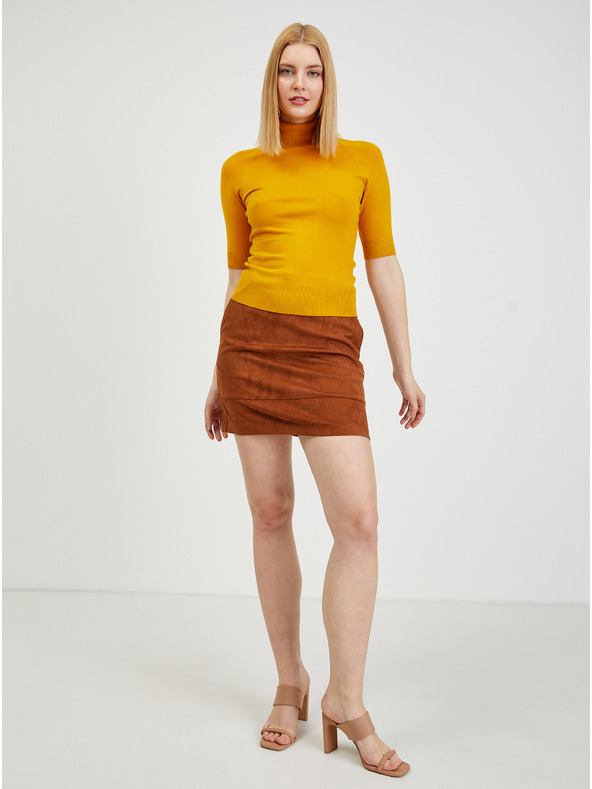 Orsay Gelber Damen Kurzarmpullover ORSAY