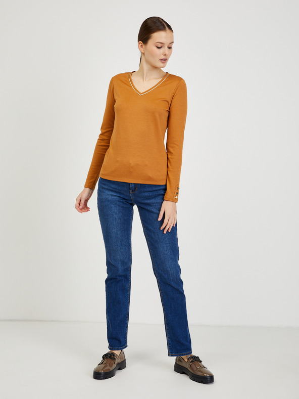 Orsay Braunes langärmeliges Damen-T-Shirt ORSAY