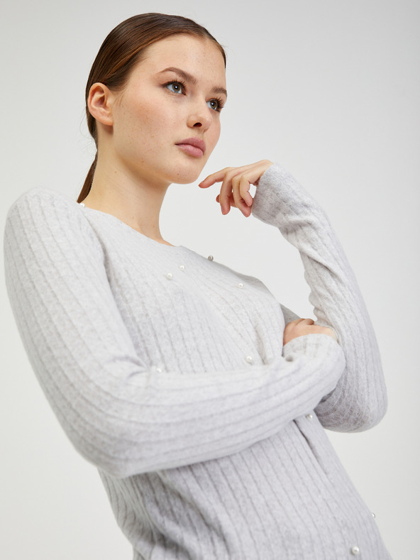 Orsay Hellgrauer Damen Rippenpullover ORSAY