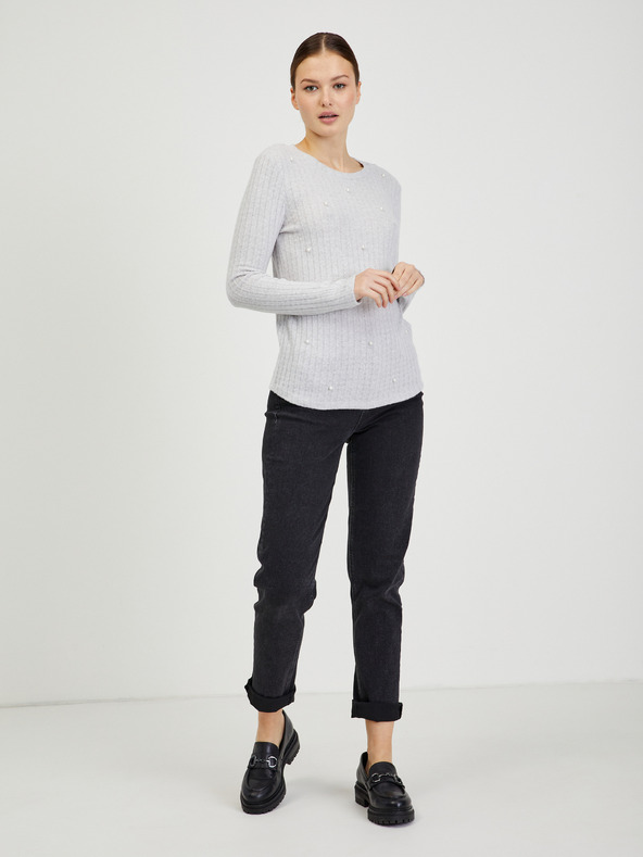 Orsay Hellgrauer Damen Rippenpullover ORSAY