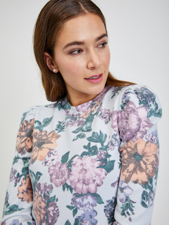 Orsay Hellgraues Damen T-Shirt mit Blumenmuster ORSAY