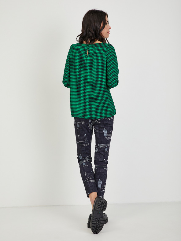 Orsay Grüne gemusterte Damenbluse ORSAY