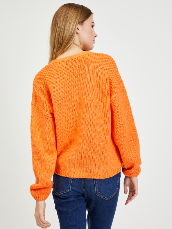 Orsay Orangefarbene Damen-Strickjacke ORSAY