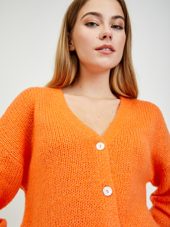 Orsay Orangefarbene Damen-Strickjacke ORSAY