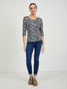 Orsay Weißes und schwarzes gemustertes Damen-T-Shirt ORSAY