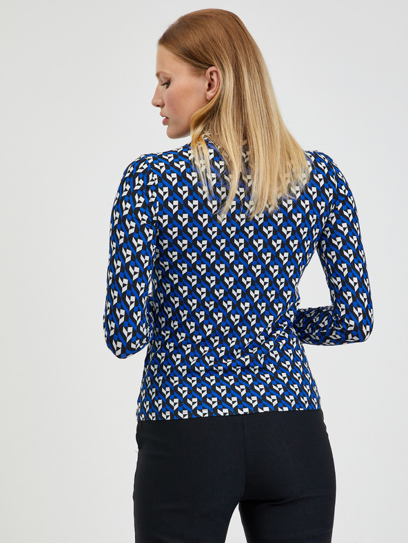 Orsay Blauer gemusterter Damen-Rollkragenpullover ORSAY