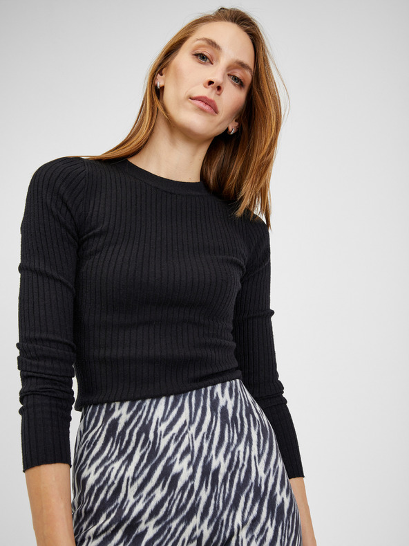 Orsay Weiß-schwarz gemusterte Damenhose  Wildleder ORSAY