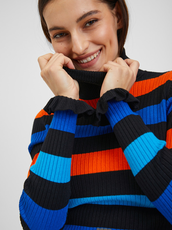 Orsay Orange und blau gestreifte Damen-Strickjacke ORSAY