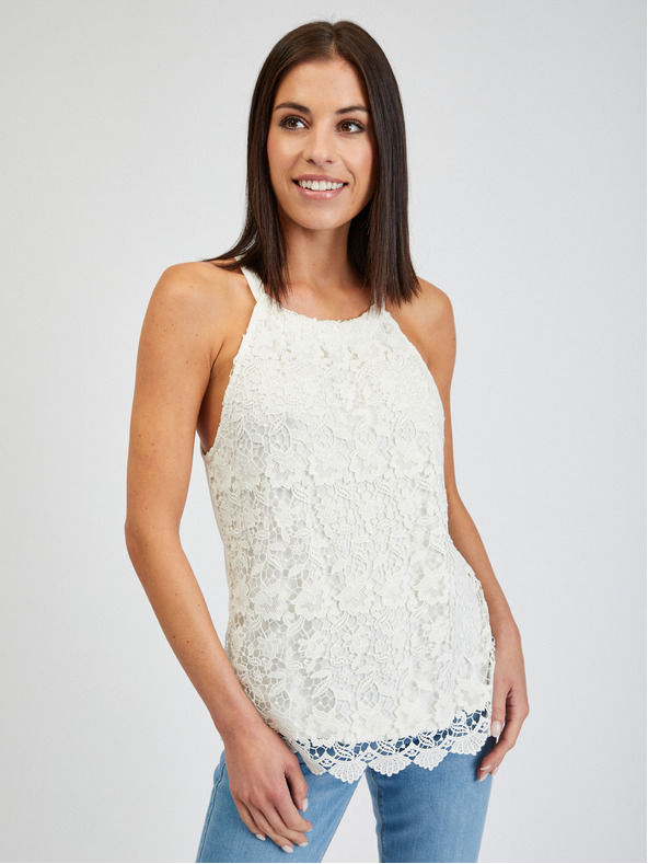 Orsay Weißes Damen-Spitzen-Tank-Top ORSAY