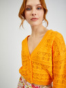 Orsay Orangefarbene gemusterte Damen-Strickjacke ORSAY