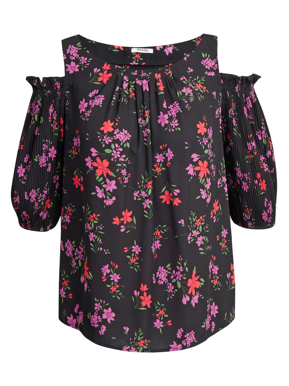 Orsay Schwarze geblümte Bluse ORSAY