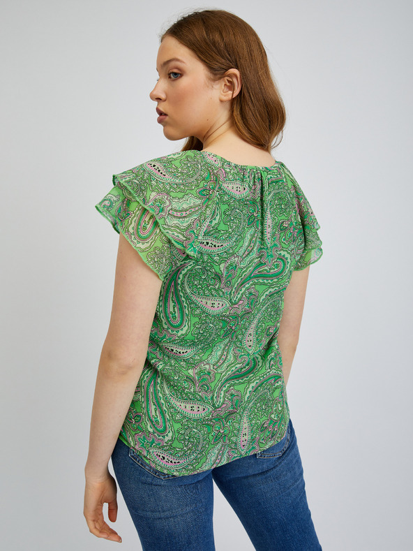 Orsay Grüne gemusterte Damenbluse ORSAY