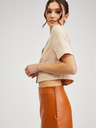 Orsay Orangefarbener Damen Kunstlederrock ORSAY