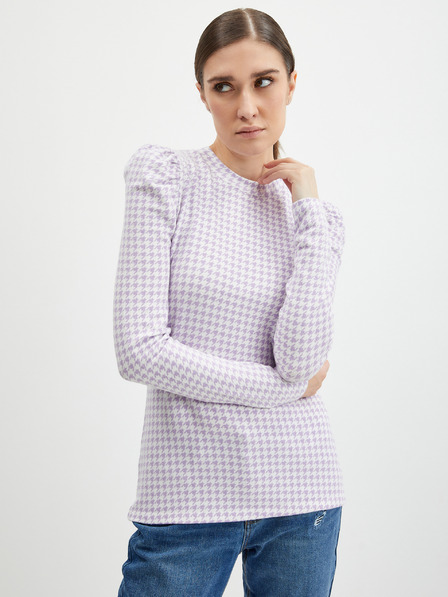 Orsay Hellvioletter leichter Damen Pullover mit Karomuster ORSAY