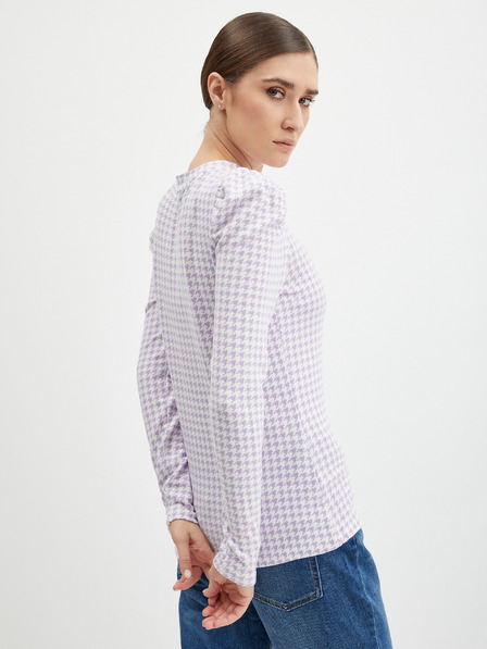 Orsay Hellvioletter leichter Damen Pullover mit Karomuster ORSAY