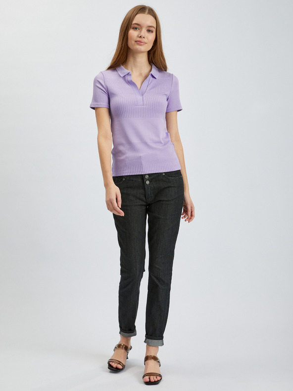 Orsay Hellviolettes Damen-Strick-Poloshirt ORSAY