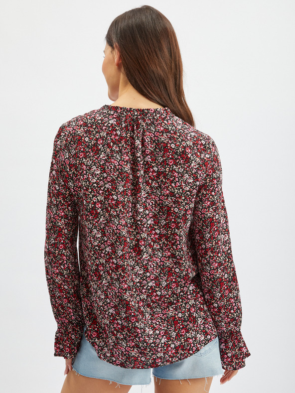 Orsay Burgunderfarbene Damenbluse mit Blumenmuster ORSAY