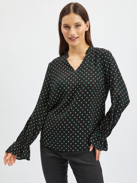 Orsay Schwarze gemusterte Damenbluse ORSAY