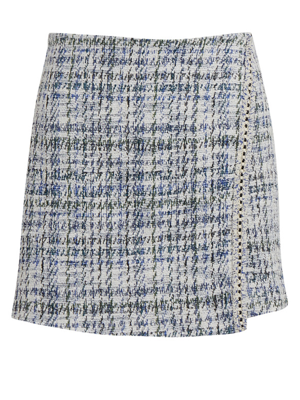 Orsay Blauer und cremefarbener Damen-Tweedrock ORSAY