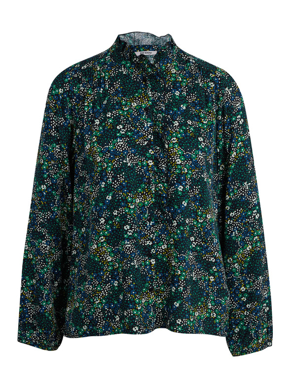 Orsay Dunkelgrüne geblümte Damenbluse ORSAY