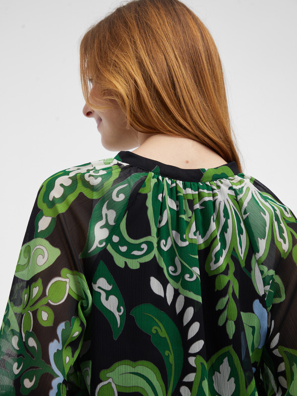 Orsay Grüne gemusterte Damenbluse ORSAY