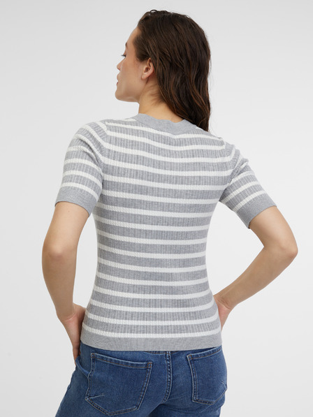 Orsay Hellgraues gestreiftes Damen-Strick-Top ORSAY