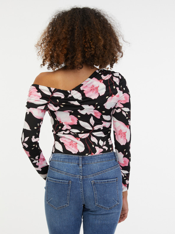 Orsay Rosa und schwarzes Damen-Blumen-Top ORSAY