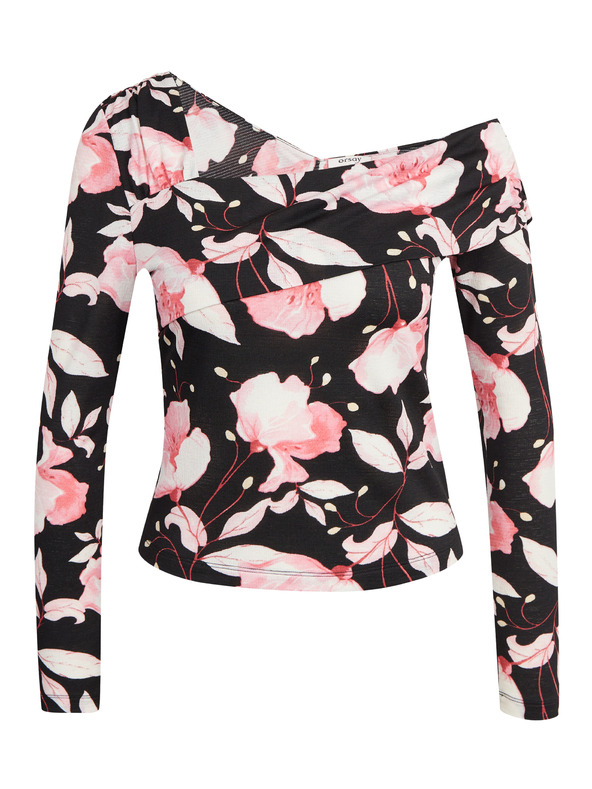 Orsay Rosa und schwarzes Damen-Blumen-Top ORSAY
