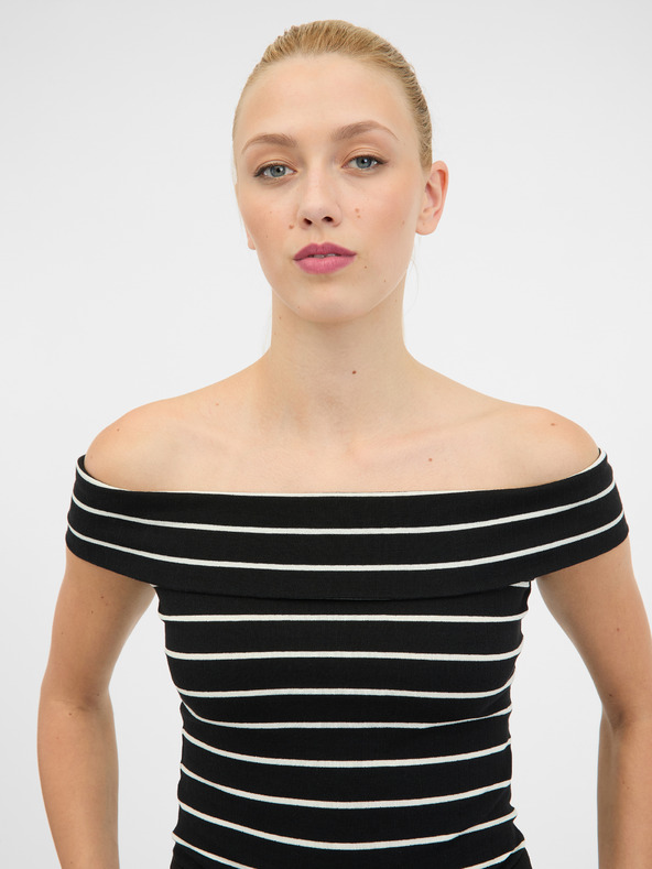 Orsay Schwarz-weißes Damen-Kurzarm-T-Shirt ORSAY