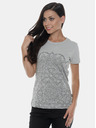 Sam 73 Hellgraues Damen T-Shirt mit Aufdruck SAM 73