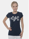 Sam 73 Dunkelblaues bedrucktes T-Shirt für Frauen SAM 73
