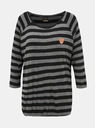 Sam 73 Schwarz-graues gestreiftes Damen-T-Shirt SAM 73