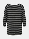 Sam 73 Schwarz-graues gestreiftes Damen-T-Shirt SAM 73
