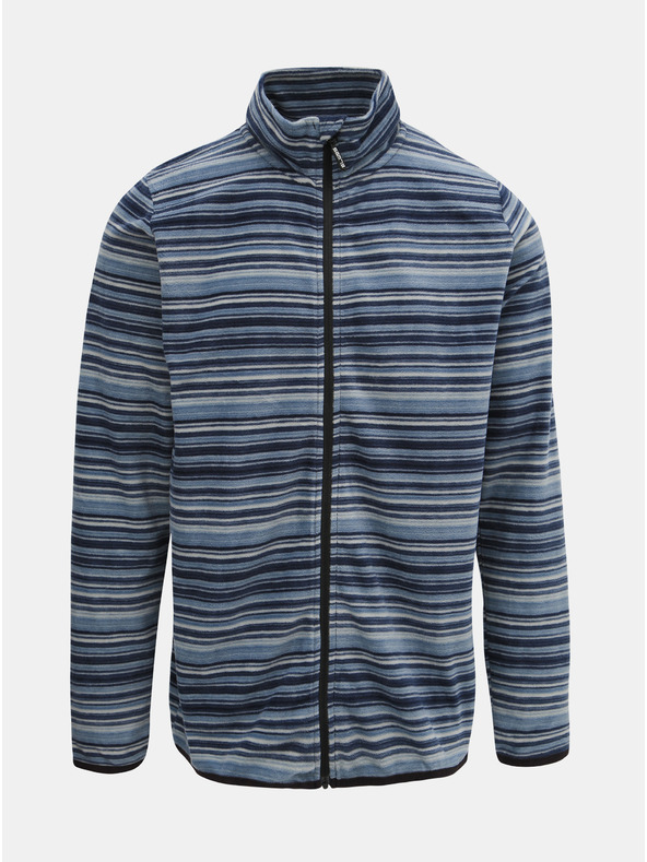 Sam 73 Blaue gestreifte Herren-Fleece-Sweatjacke SAM 73