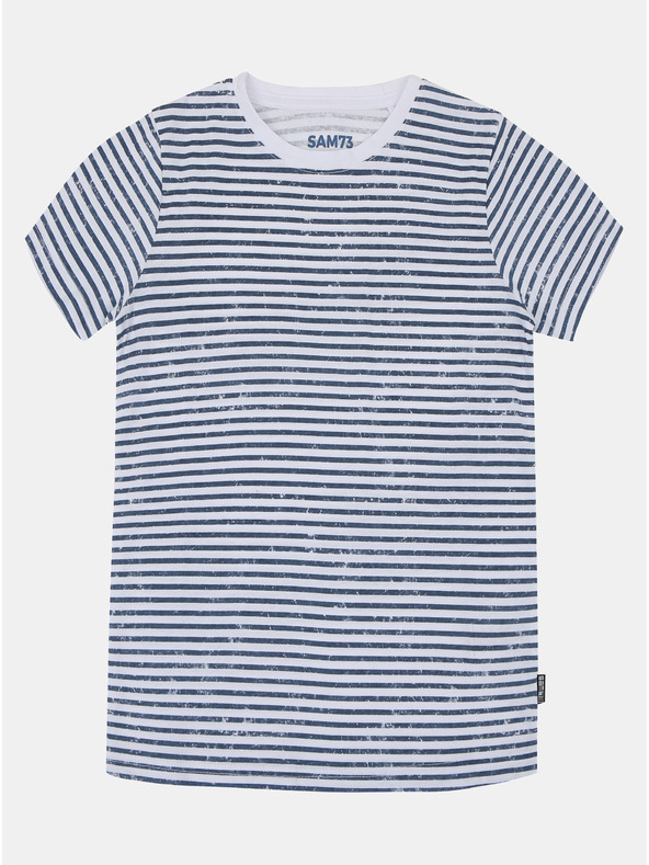 Sam 73 Blau-weiß gestreiftes Kinder-T-Shirt SAM 73