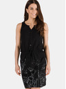 Sam 73 Schwarzes Kleid mit Aufdruck SAM 73