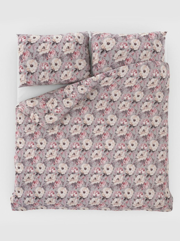 Kvalitex Französisches verlängertes Krepp-Bettwäsche 240x220, 70x90cm Ester grau Qualitex