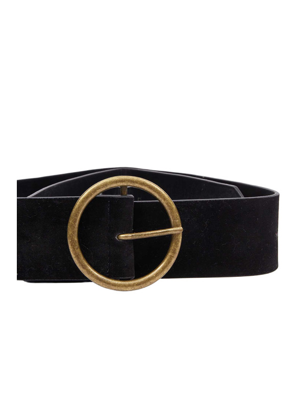 CAMAIEU Schwarzer Gürtel mit runder Schnalle