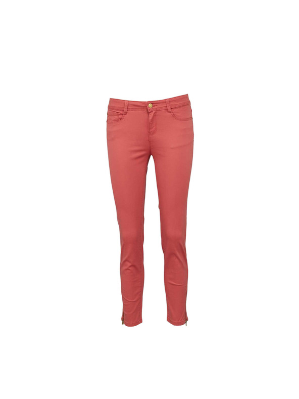 CAMAIEU Korallfarbene Slim-Hosen